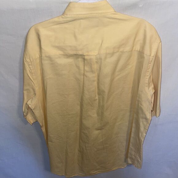 Roundtree & Yorke Dress Shirt Men’s Size Large Yellow Button Up Short Sleeve - Picture 8 of 12